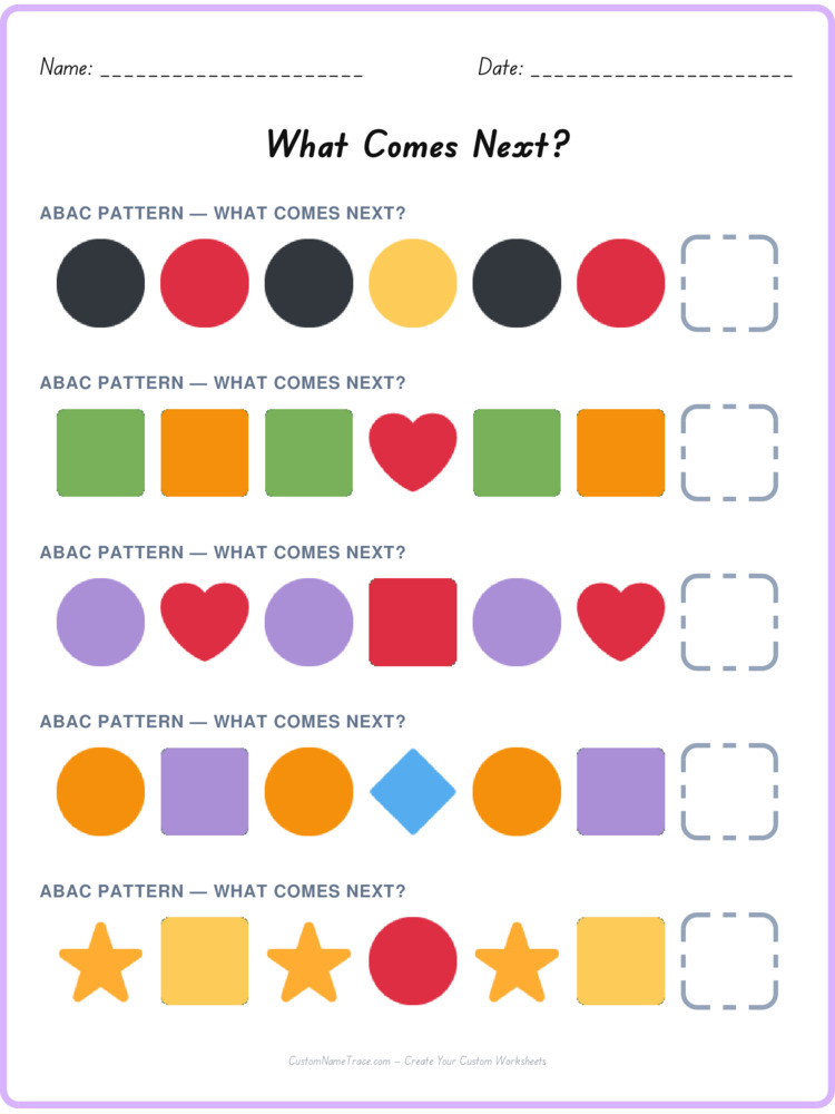 ABAC pattern worksheet 32 for kids