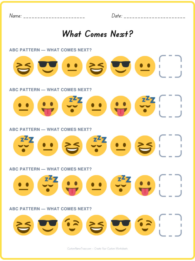 ABC pattern worksheet 1 for kids