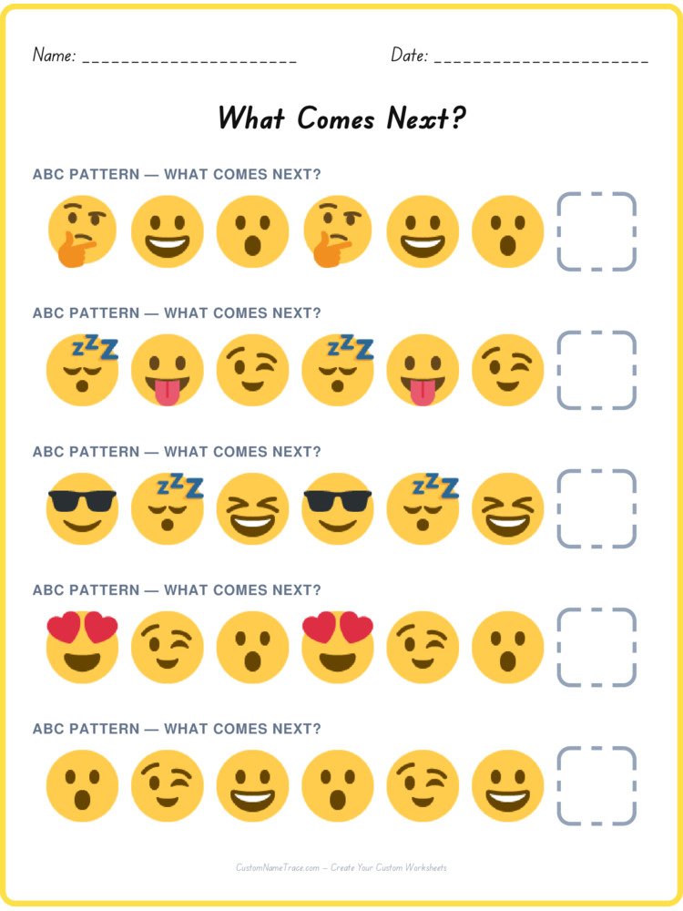 ABC pattern worksheet 11 for kids