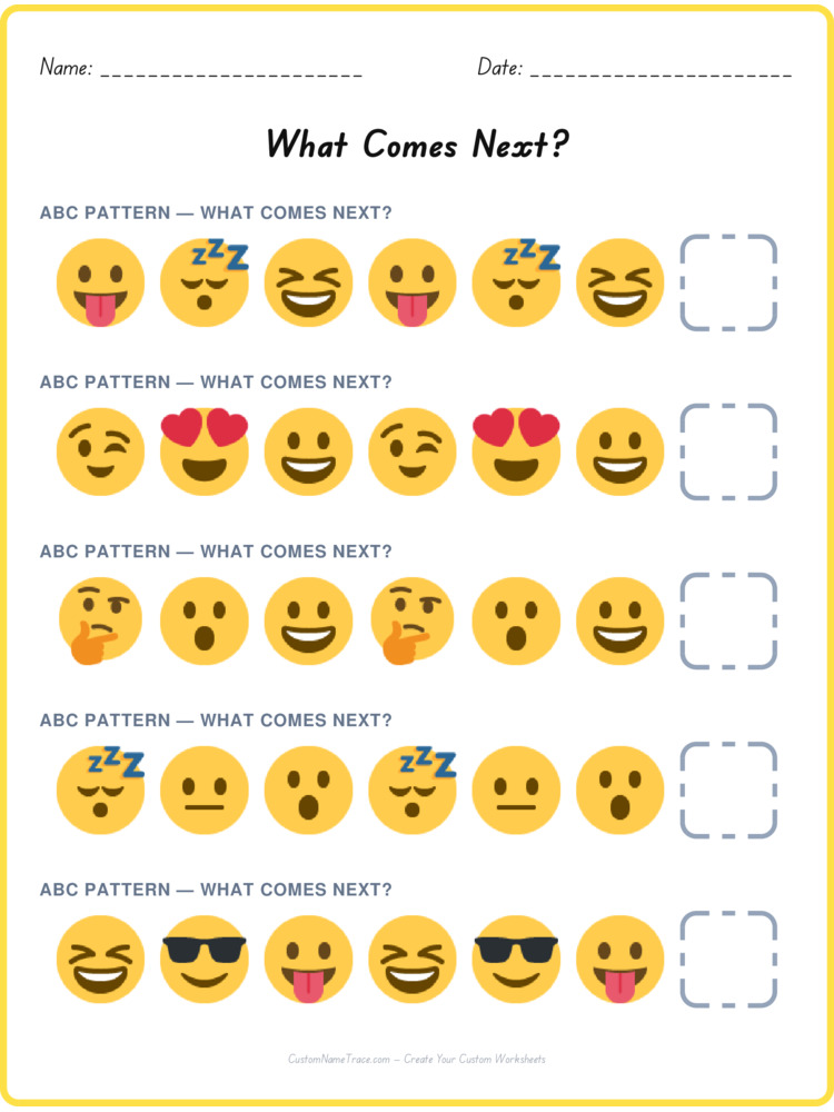 ABC pattern worksheet 12 for kids