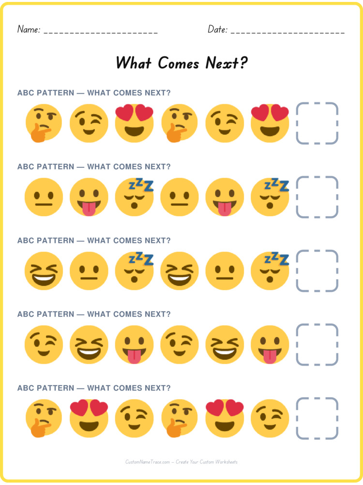 ABC pattern worksheet 13 for kids