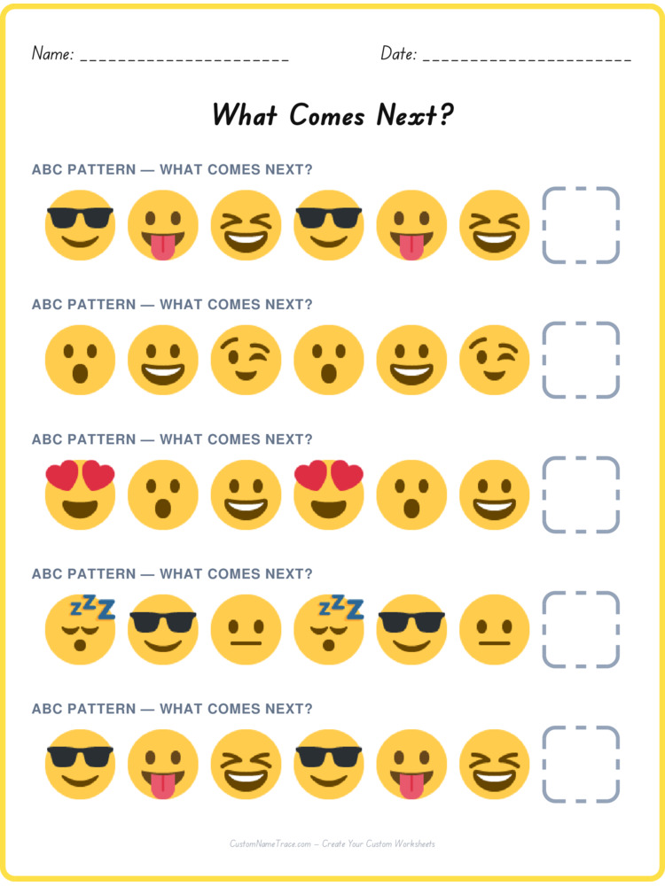 ABC pattern worksheet 14 for kids