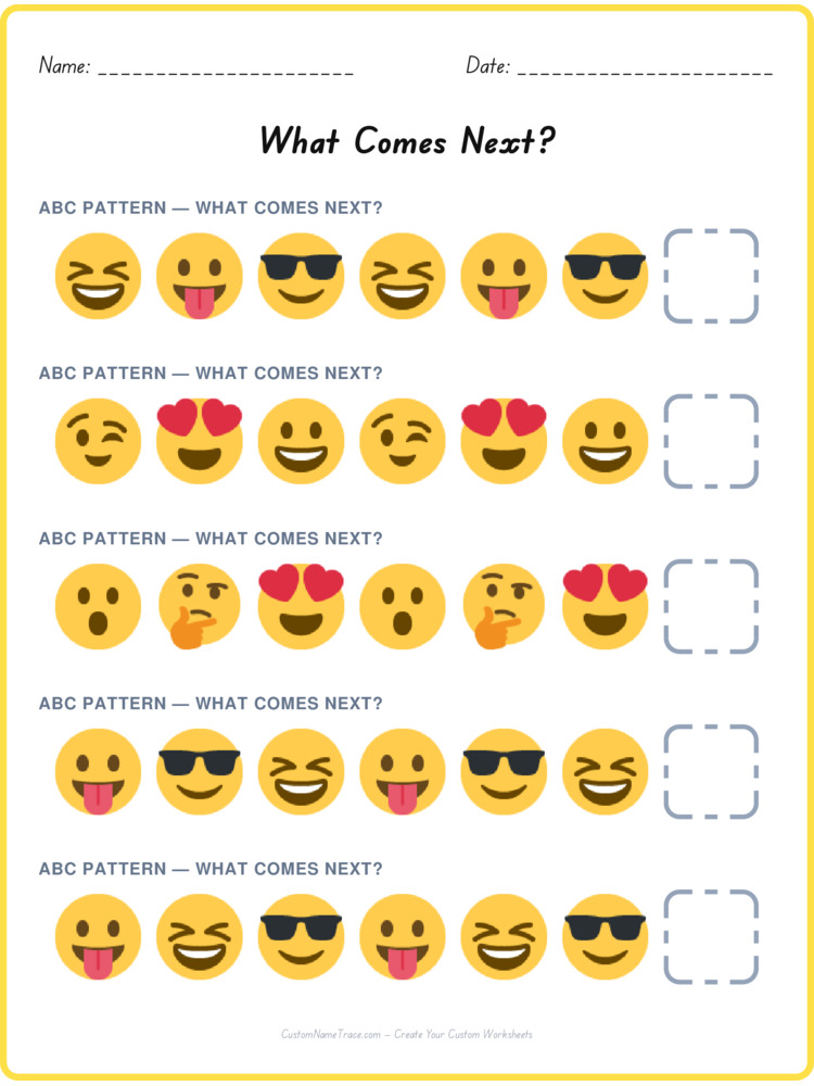 ABC pattern worksheet 16 for kids