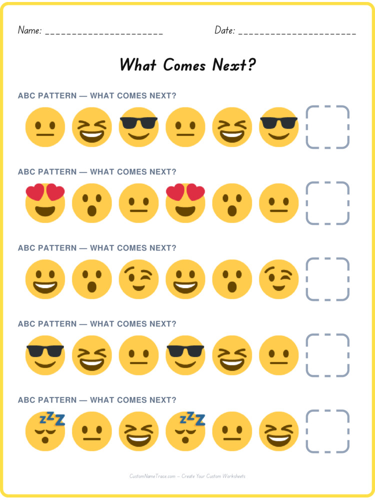 ABC pattern worksheet 26 for kids