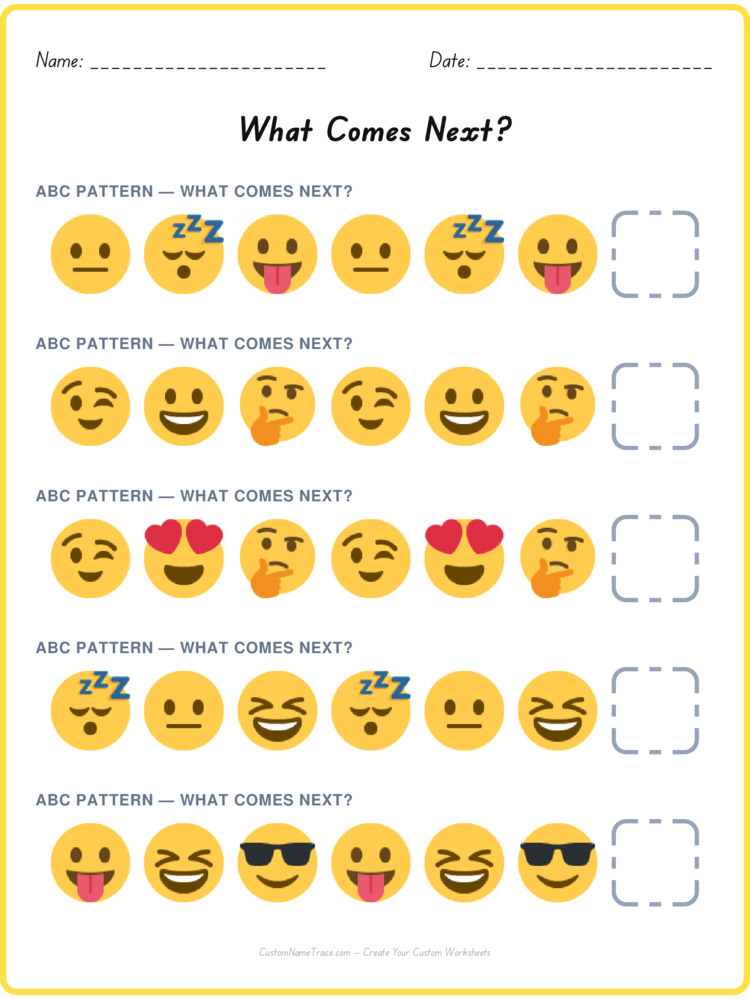 ABC pattern worksheet 28 for kids