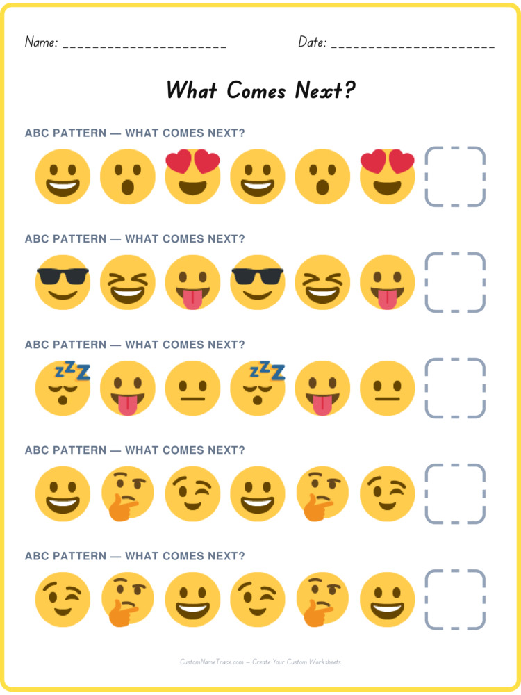ABC pattern worksheet 30 for kids