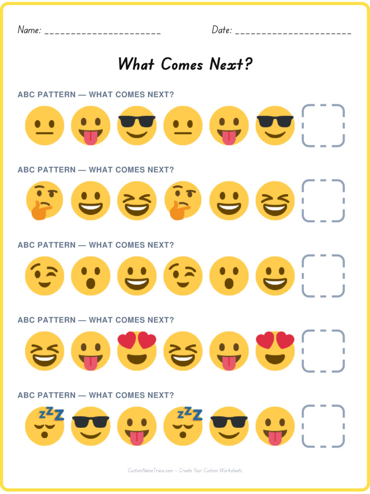 ABC pattern worksheet 33 for kids