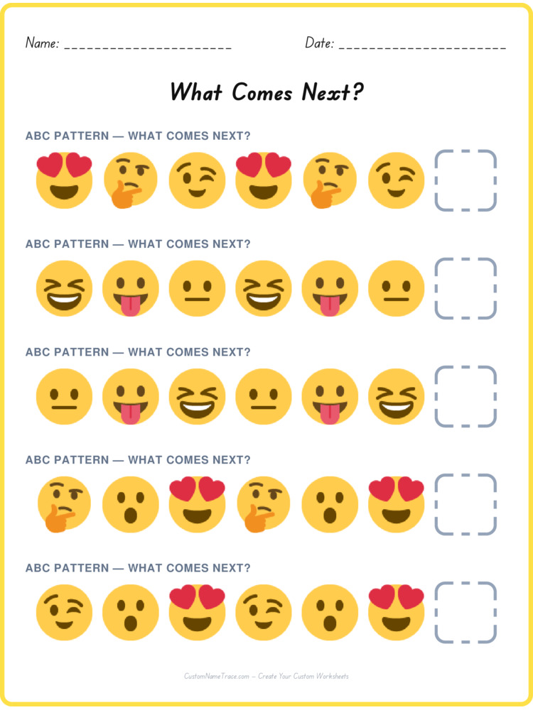 ABC pattern worksheet 38 for kids