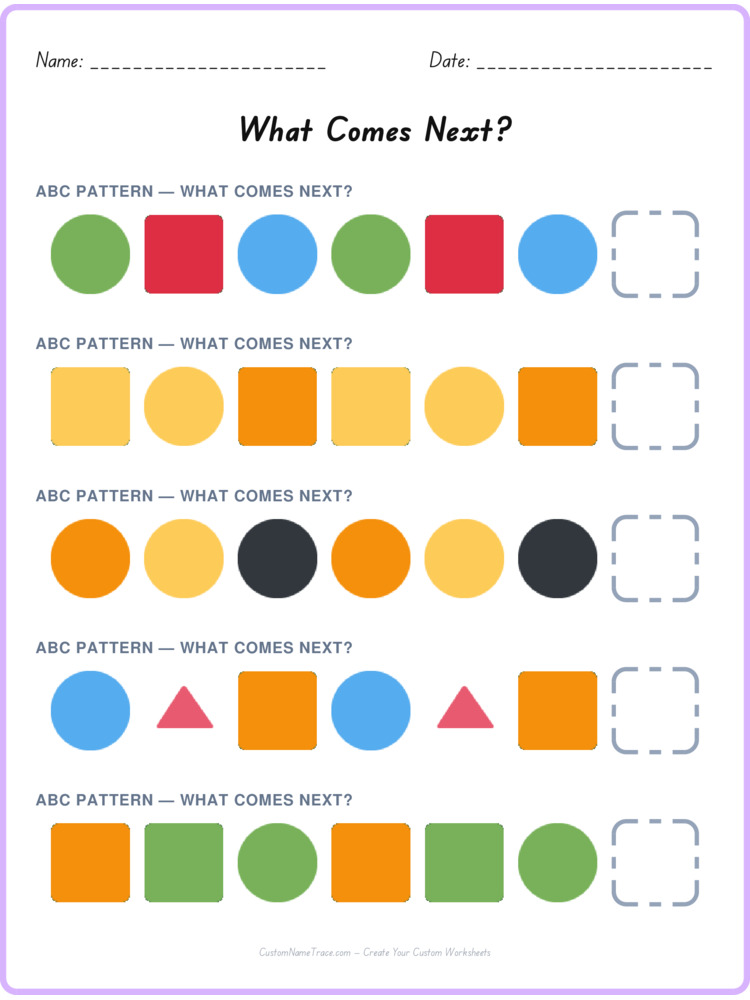 ABC pattern worksheet 13 for kids