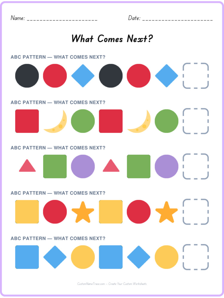 ABC pattern worksheet 14 for kids
