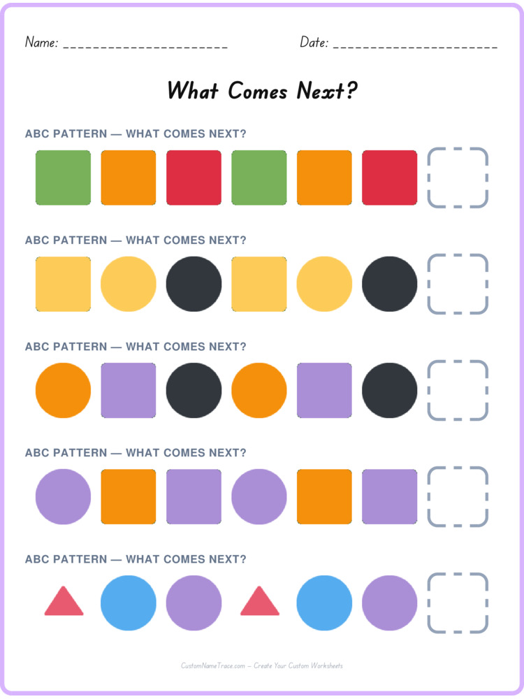 ABC pattern worksheet 15 for kids