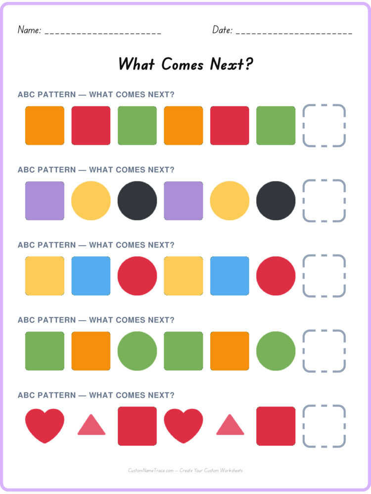 ABC pattern worksheet 17 for kids