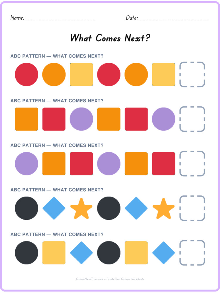 ABC pattern worksheet 18 for kids