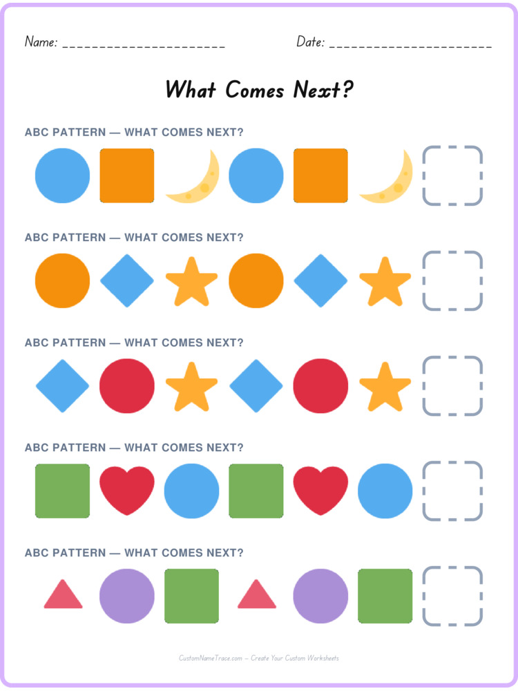 ABC pattern worksheet 19 for kids
