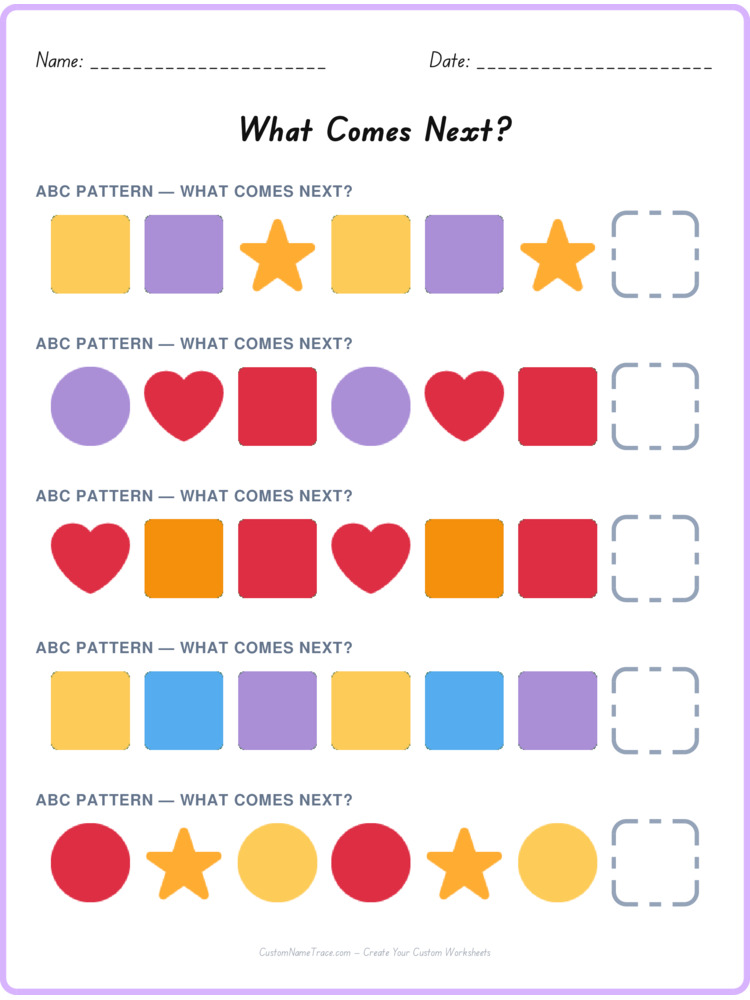 ABC pattern worksheet 22 for kids