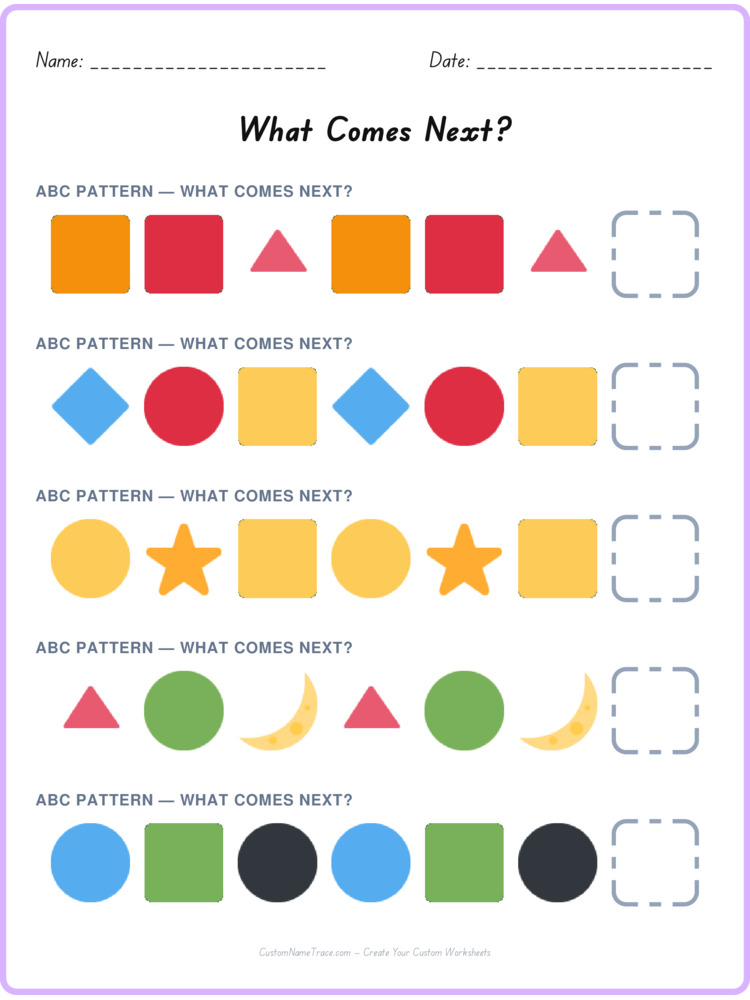 ABC pattern worksheet 23 for kids