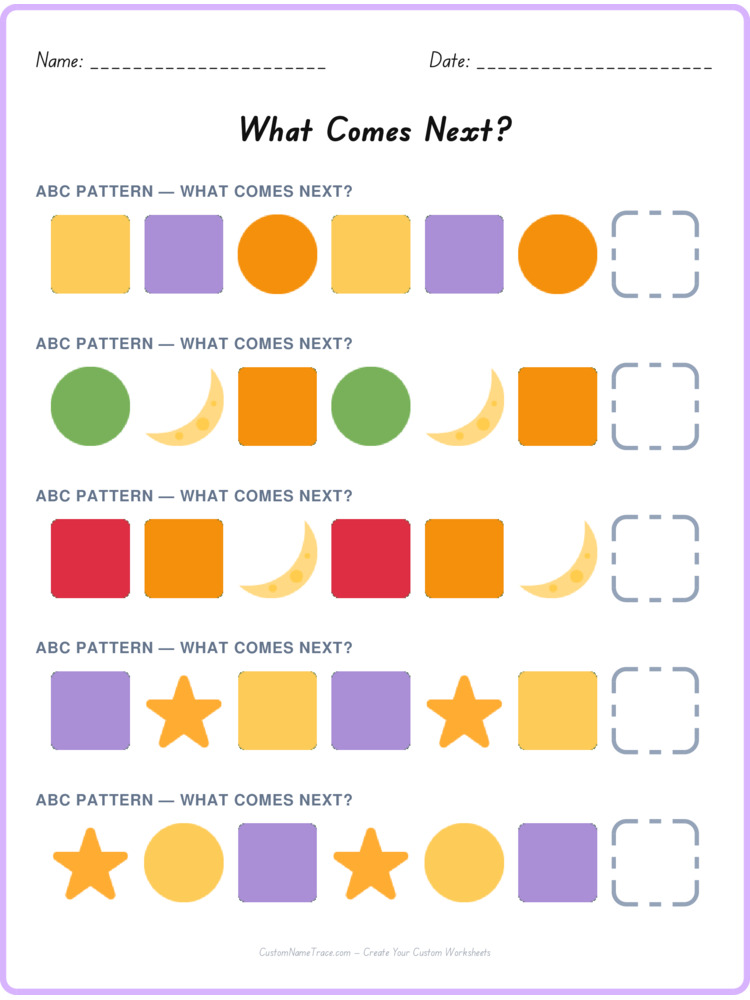 ABC pattern worksheet 24 for kids