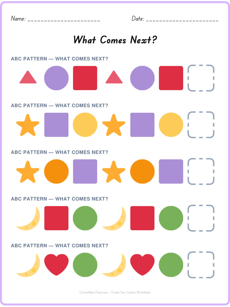 ABC pattern worksheet 27 for kids