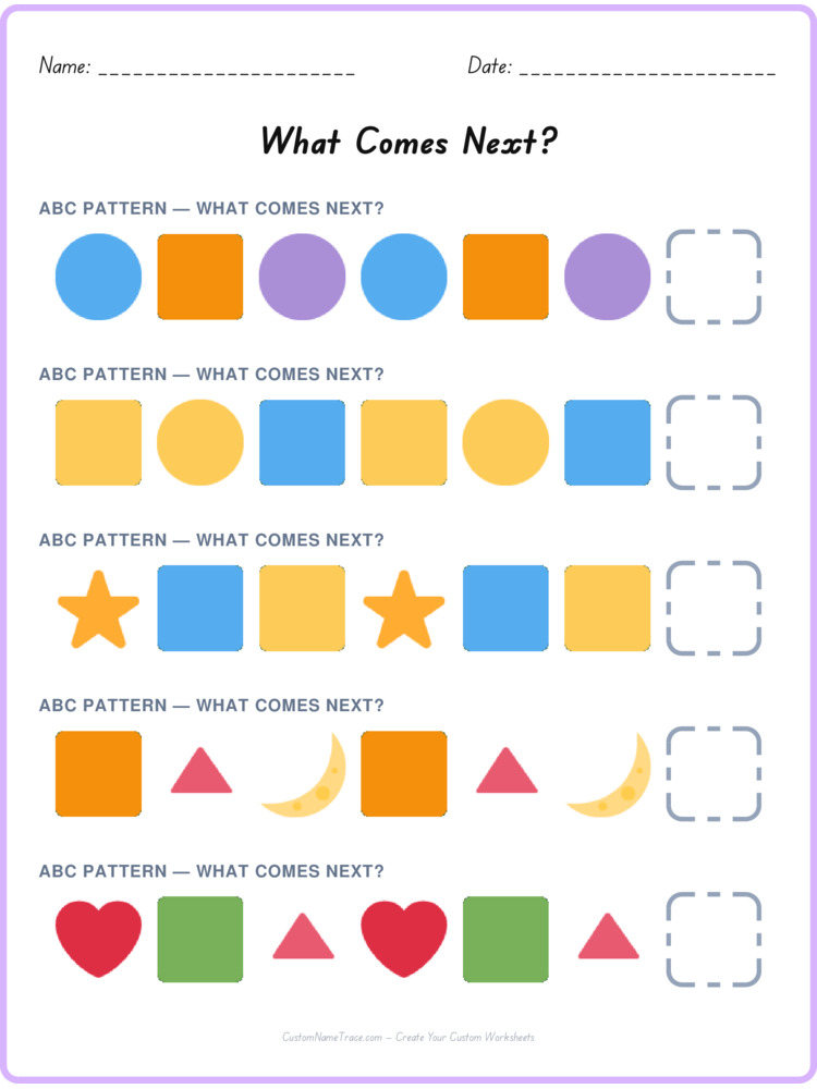 ABC pattern worksheet 29 for kids