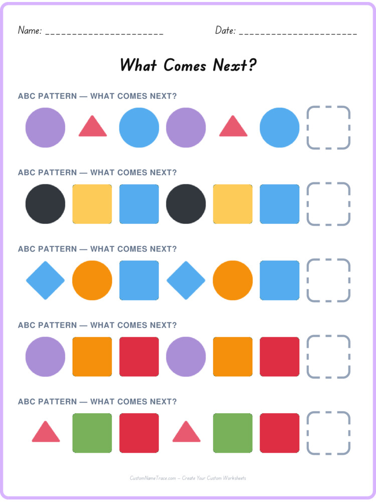 ABC pattern worksheet 30 for kids