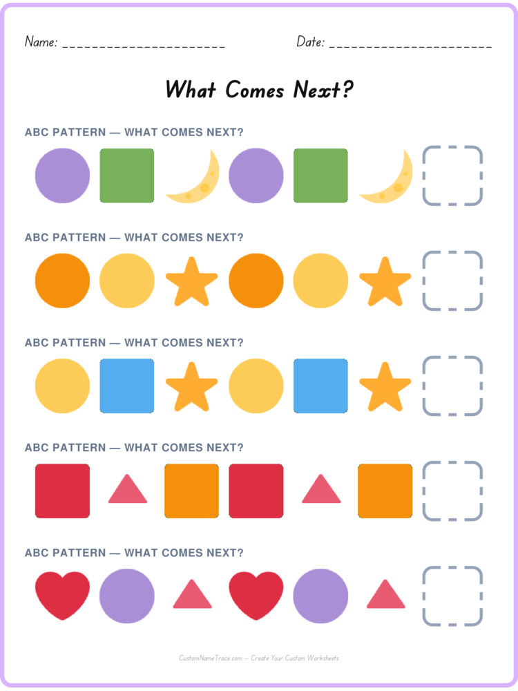 ABC pattern worksheet 32 for kids