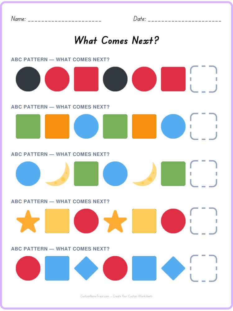 ABC pattern worksheet 33 for kids