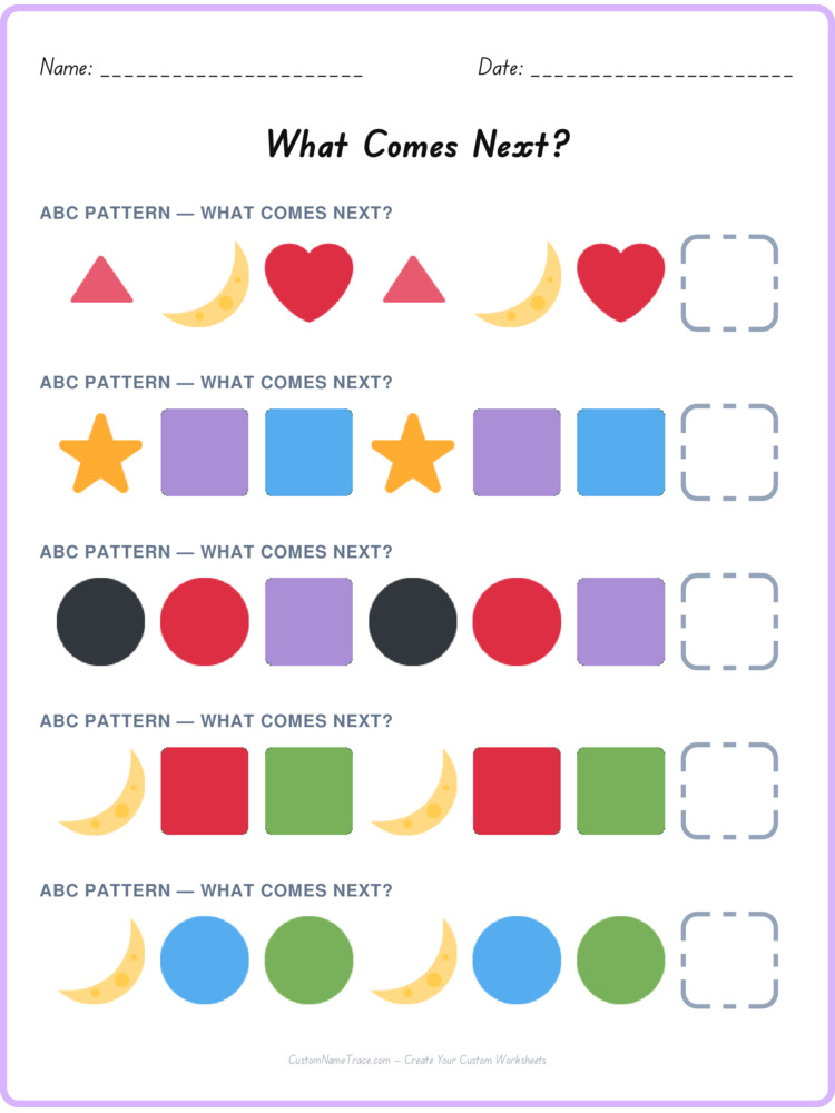 ABC pattern worksheet 34 for kids