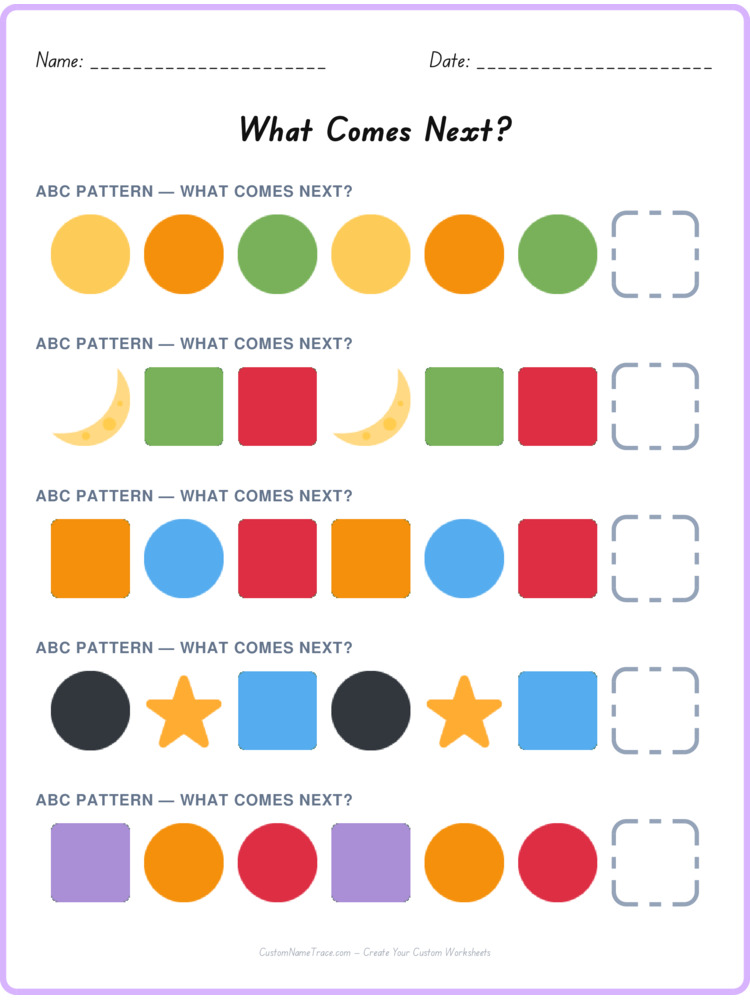 ABC pattern worksheet 35 for kids