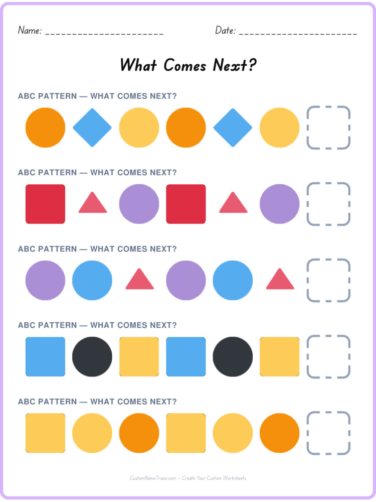 ABC pattern worksheet 37 for kids