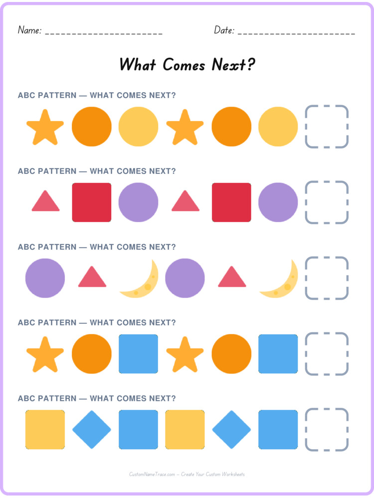 ABC pattern worksheet 39 for kids