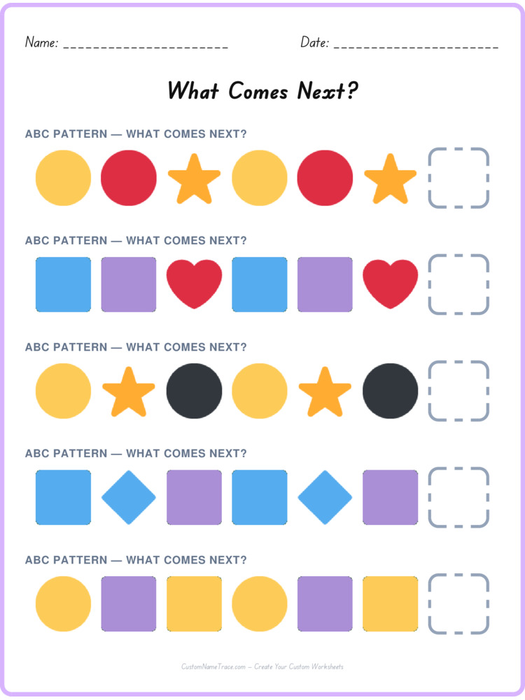 ABC pattern worksheet 8 for kids