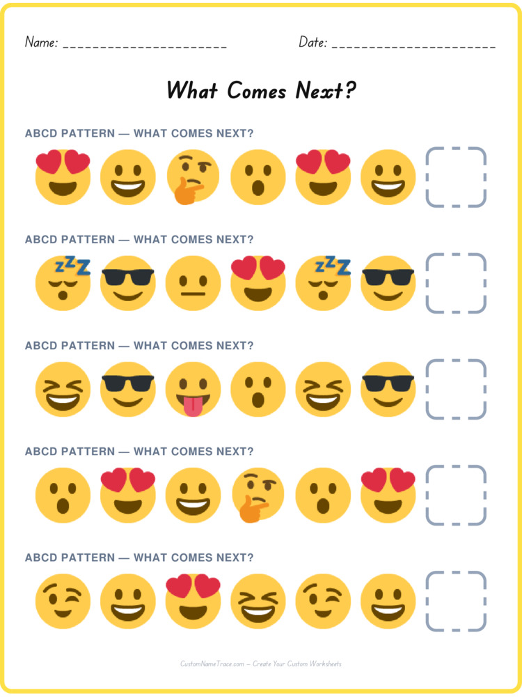 ABCD pattern worksheet 14 for kids