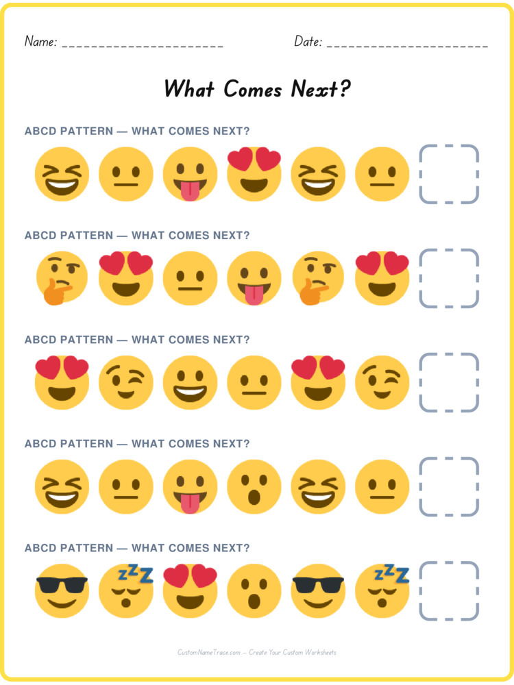 ABCD pattern worksheet 15 for kids