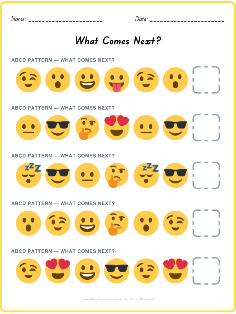 ABCD pattern worksheet 22 for kids