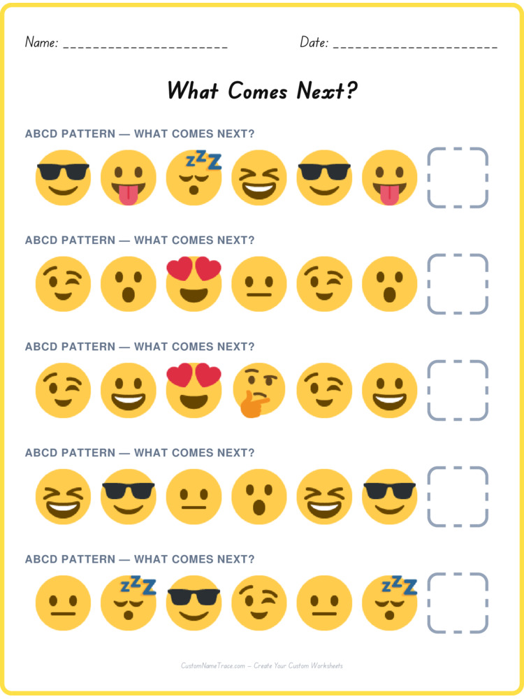 ABCD pattern worksheet 23 for kids