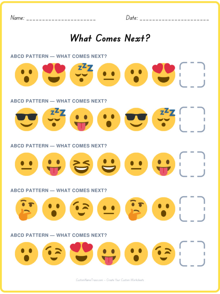 ABCD pattern worksheet 24 for kids