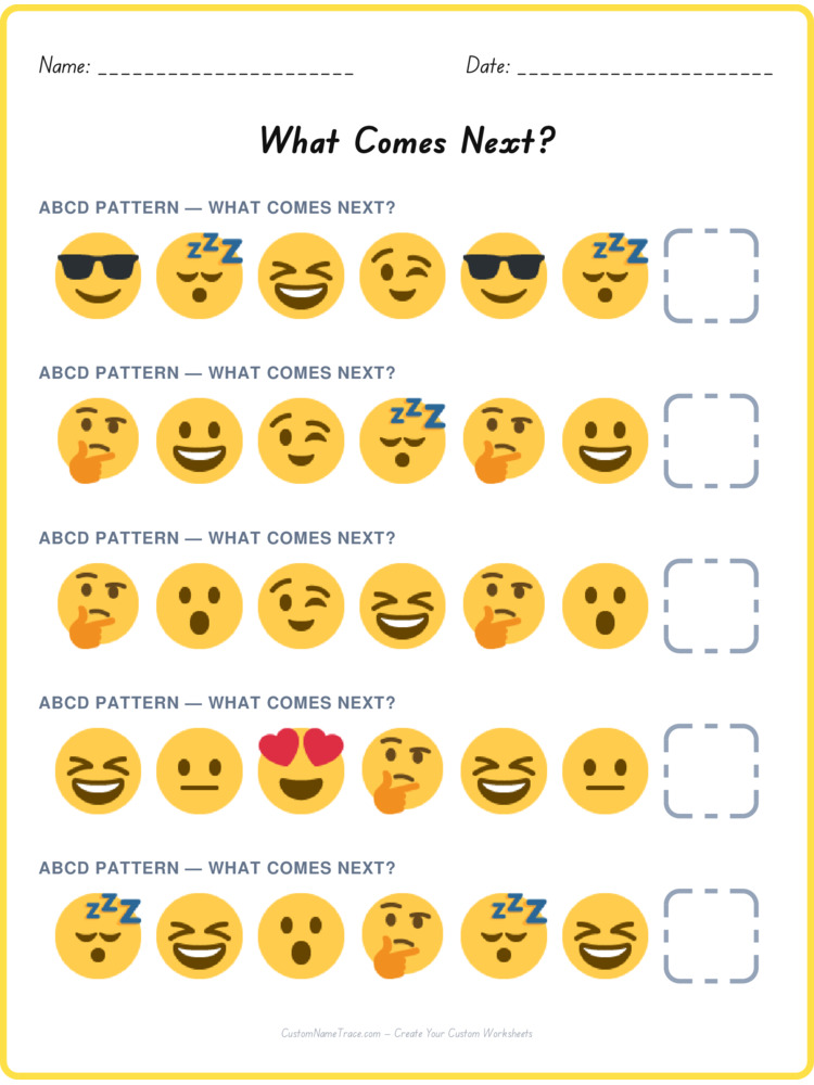 ABCD pattern worksheet 25 for kids