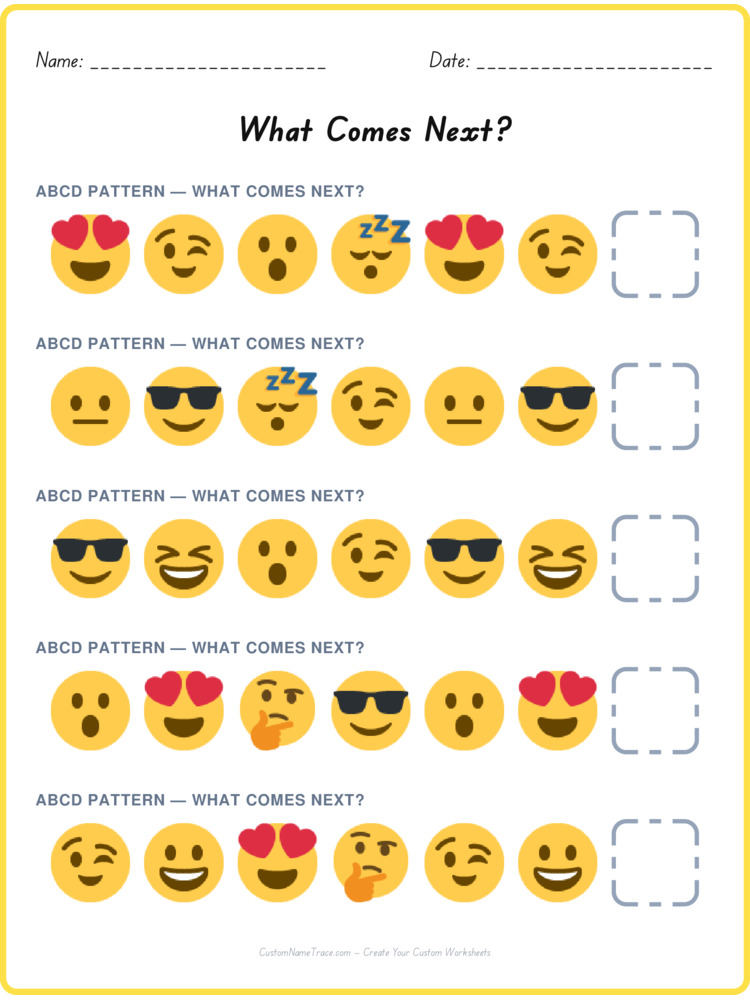 ABCD pattern worksheet 26 for kids