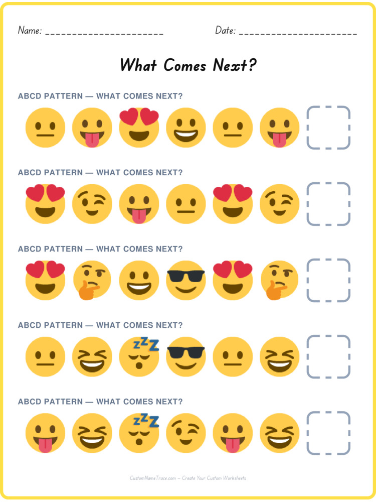 ABCD pattern worksheet 27 for kids