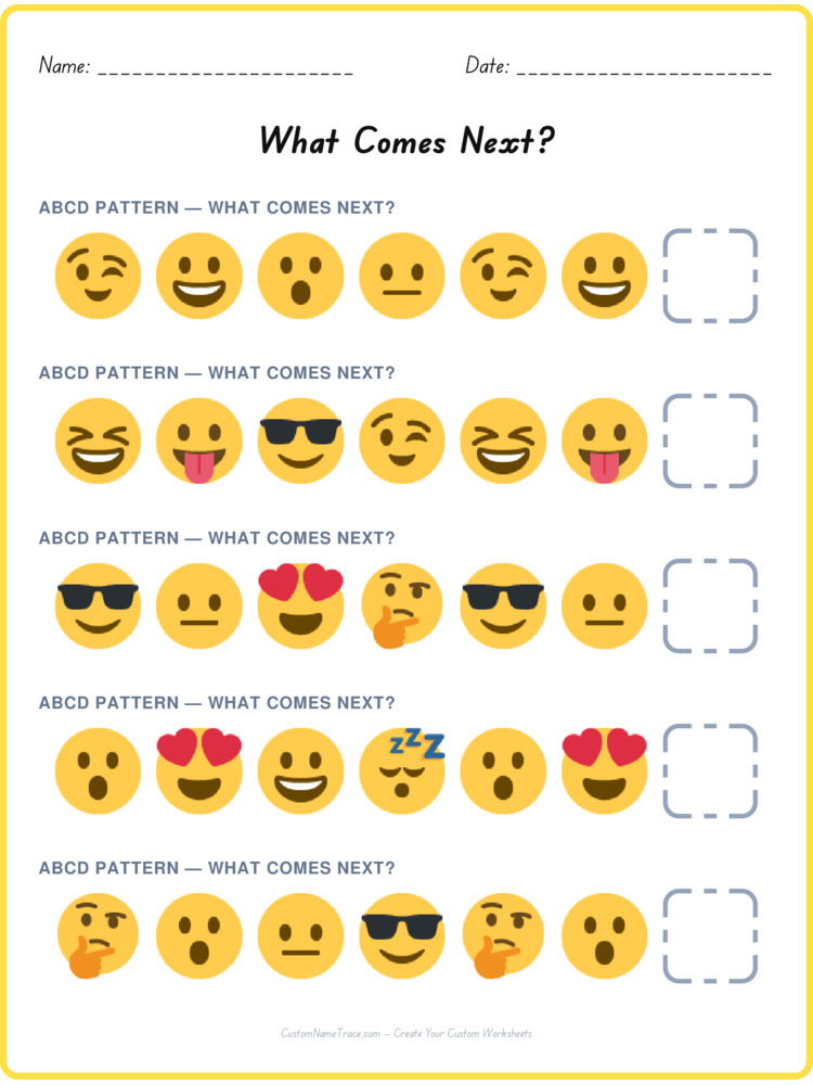 ABCD pattern worksheet 28 for kids