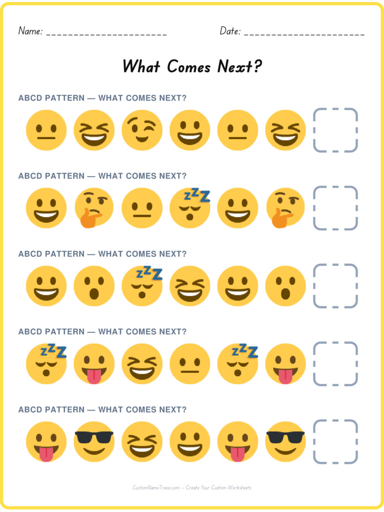 ABCD pattern worksheet 29 for kids