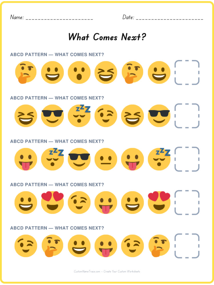 ABCD pattern worksheet 31 for kids