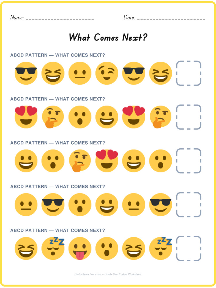 ABCD pattern worksheet 32 for kids