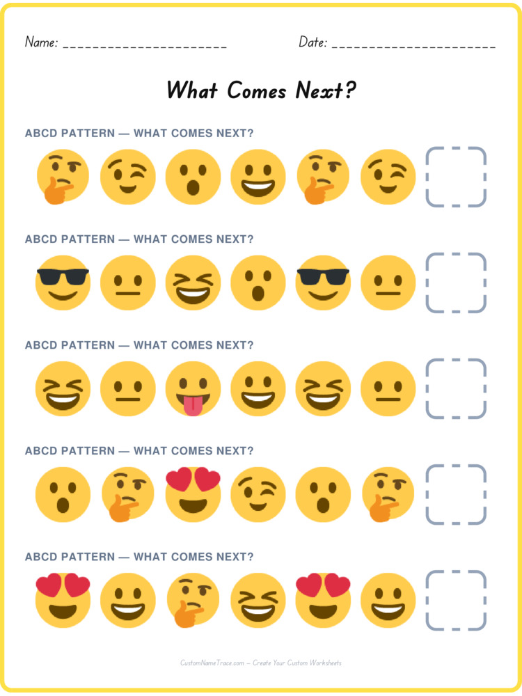 ABCD pattern worksheet 33 for kids