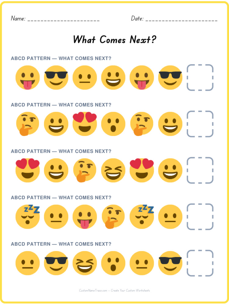 ABCD pattern worksheet 34 for kids