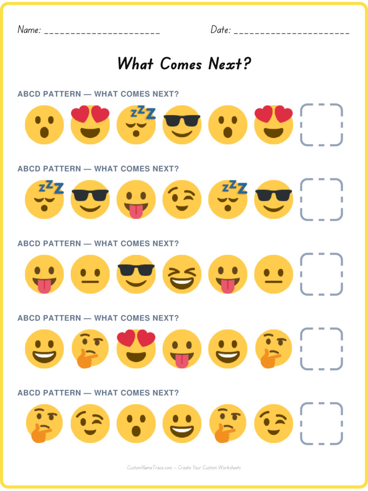 ABCD pattern worksheet 35 for kids
