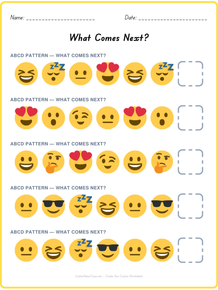 ABCD pattern worksheet 36 for kids