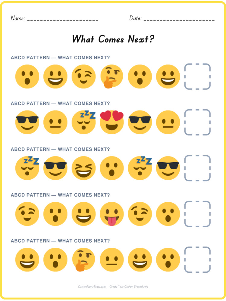 ABCD pattern worksheet 37 for kids