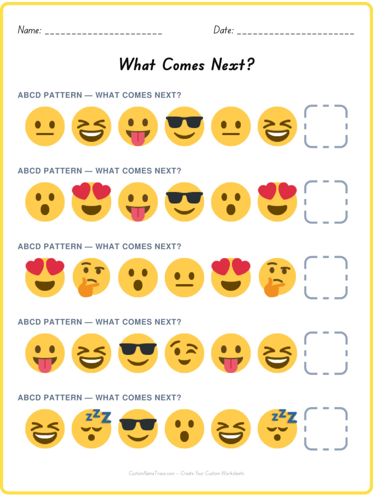 ABCD pattern worksheet 38 for kids