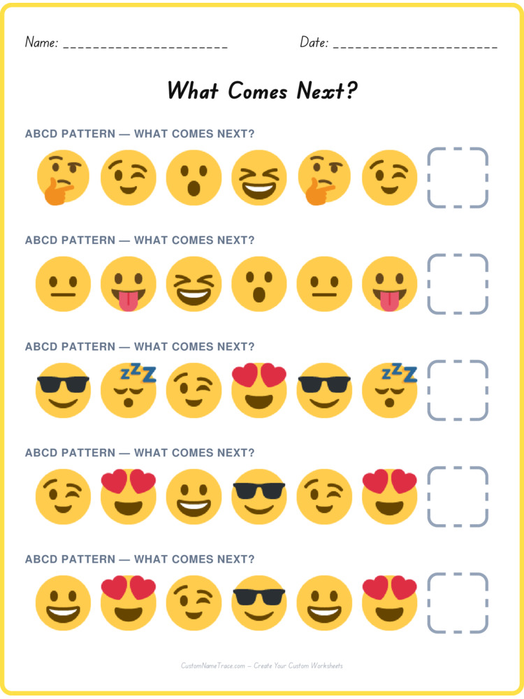ABCD pattern worksheet 40 for kids